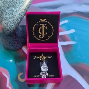Juicy Couture Gemstone Cluster Charm Bracelet Purse Zipper Pull Pave YJRU6152